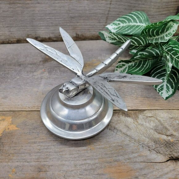 Modernistic Dragonfly Massive Chrome Metal Lid Jar Topper Industrial - Picture 4 of 14